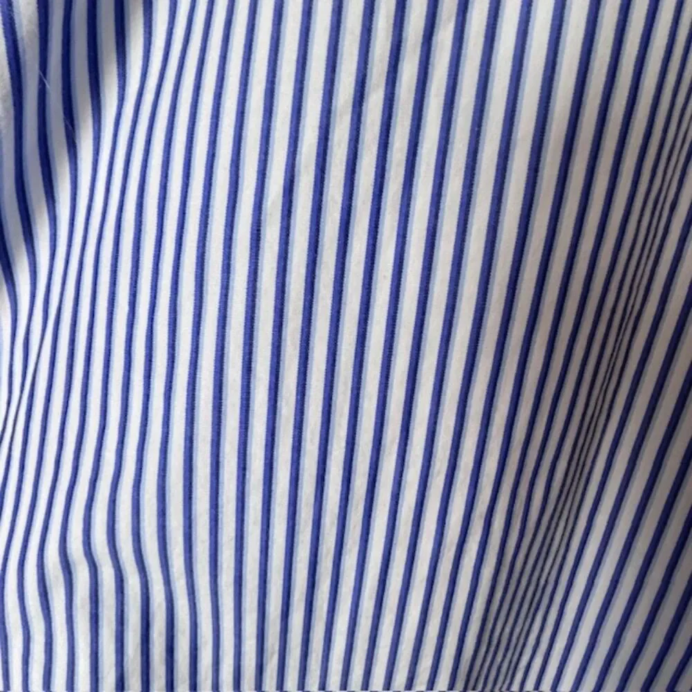 J. Crew Men's Blue White Stripe 2 Ply Cotton LS Button Front Shirt Size M